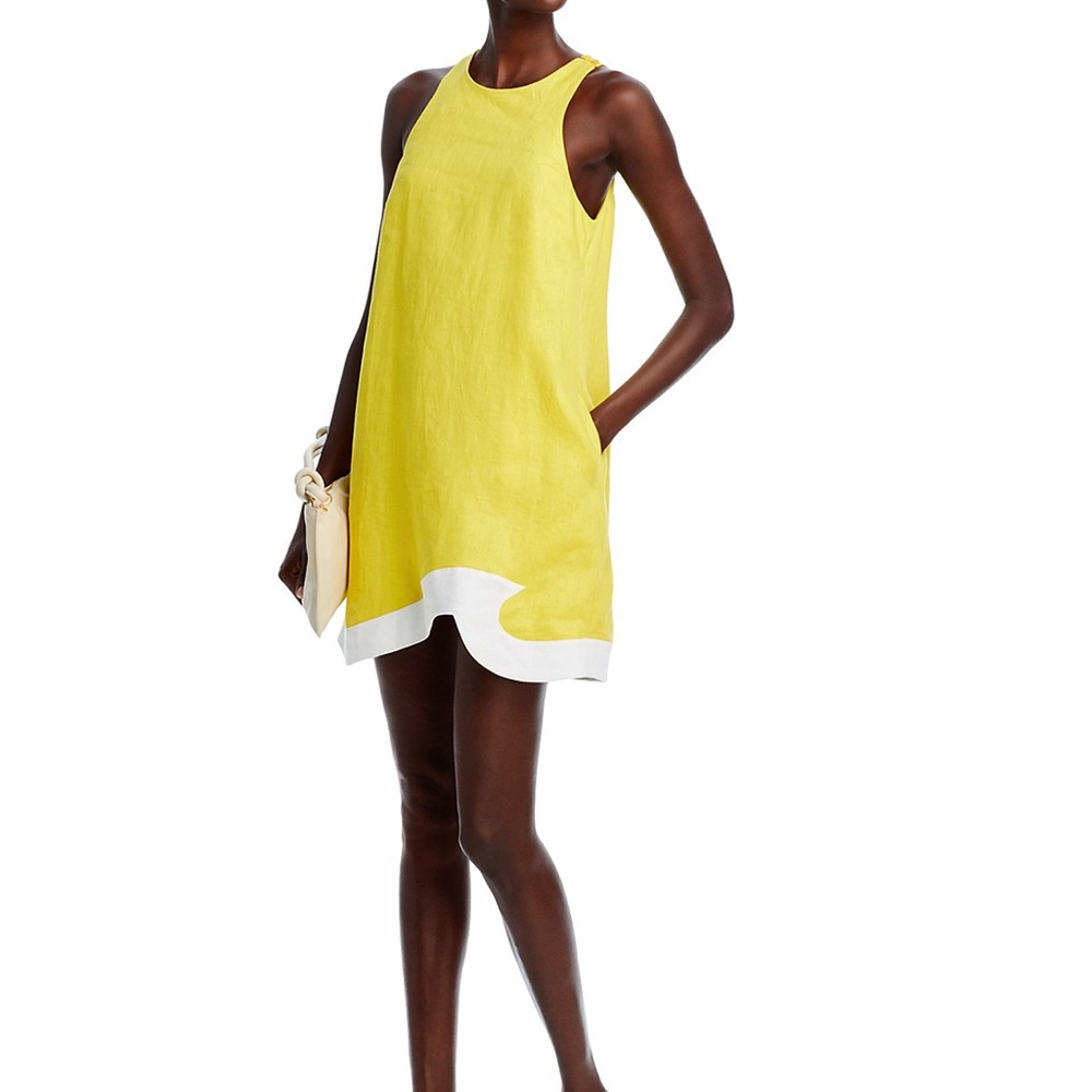 STAUD Allori Linen Mini Dress NWOT Sunrise